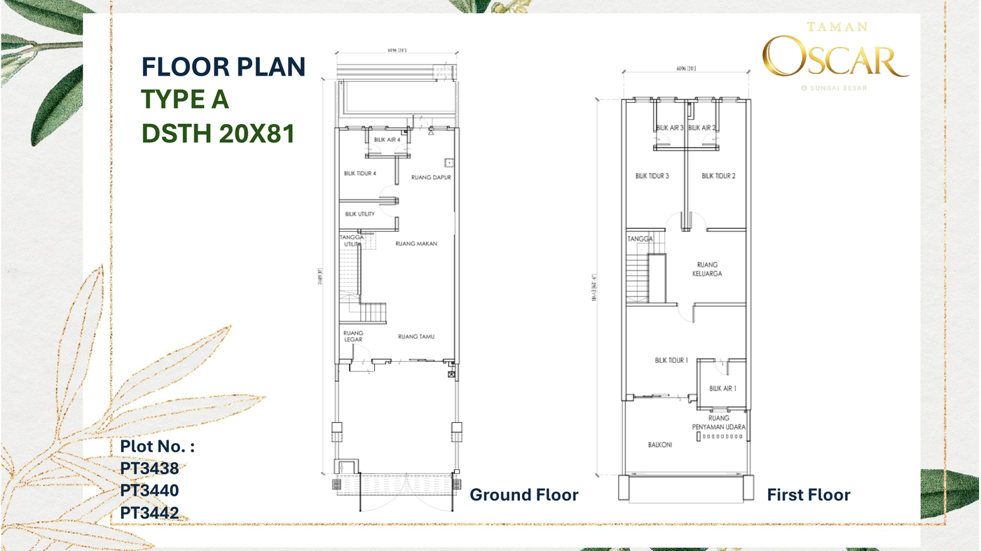Type A double storey floor plan