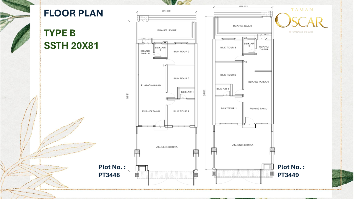 Type B single storey floor plan